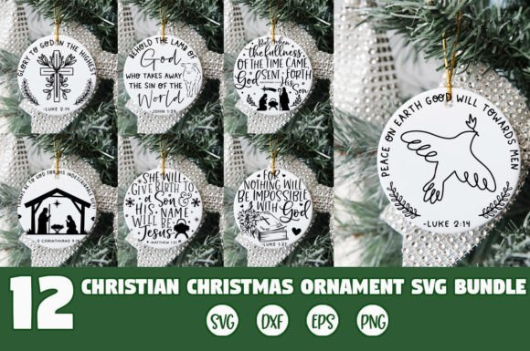 Christian Christmas Ornament SVG Bundle for Crafts & Graphics