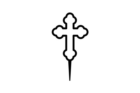 Christian Cross Silhouette Cupcake Topper