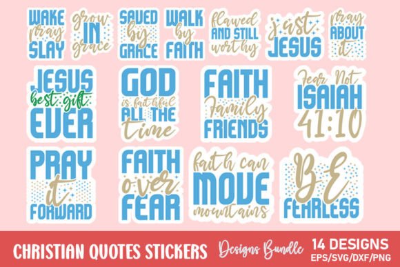 Christian Day Quotes Sign Bundle: Graphics & Illustrations for Branding