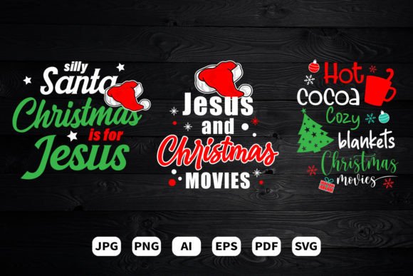 Christmas and Jesus SVG Bundle: Graphics & Print Templates