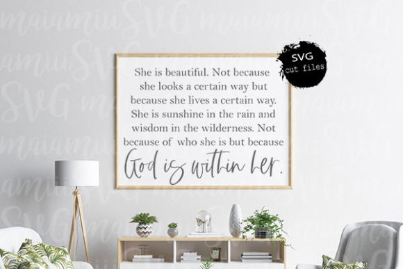 God is Within Her SVG: Christian Graphics for Crafts