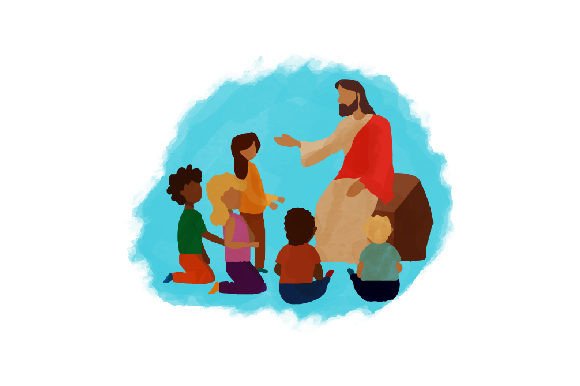 Jesus Christ Teaching Children - Watercolor Crafts