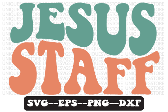 Jesus Staff Retro Wavy Svg Design: Graphics & Crafts