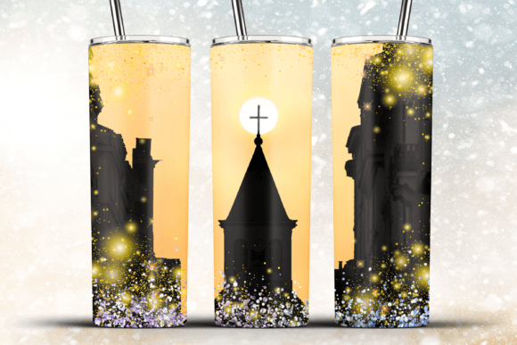 Santa Jesus Cross Glitter Graphic for Crafts & Tumbler Design