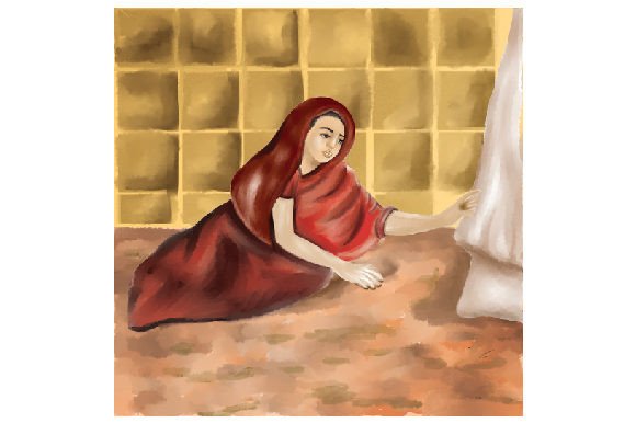 Woman Touching Jesus Christ s Clothes - Watercolor Crafts
